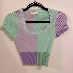 Color blocked LA Hearts top